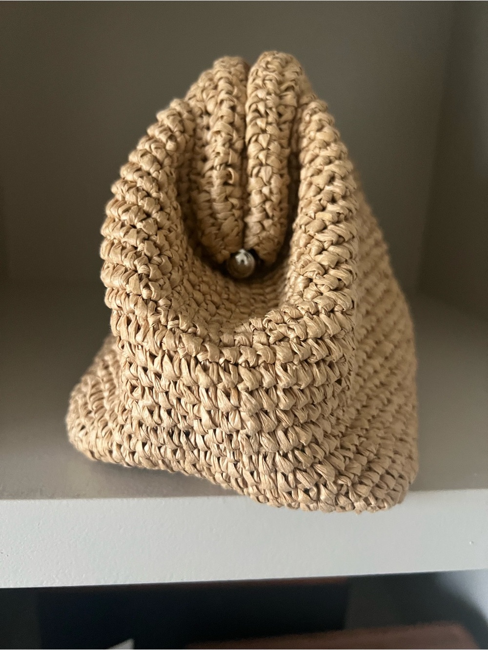 COS Clutch Bag framed Raffia Clutch Original Beige Sold Out - Picture 3 of 10